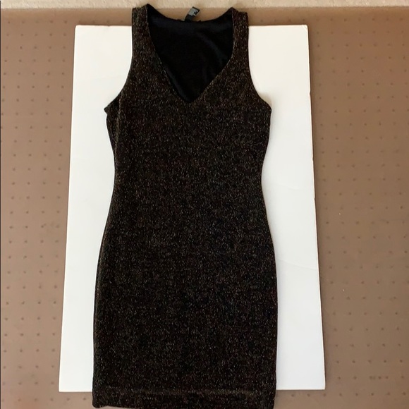 Forever 21 Dresses & Skirts - Forever 21 black with gold bead/sparkle dress